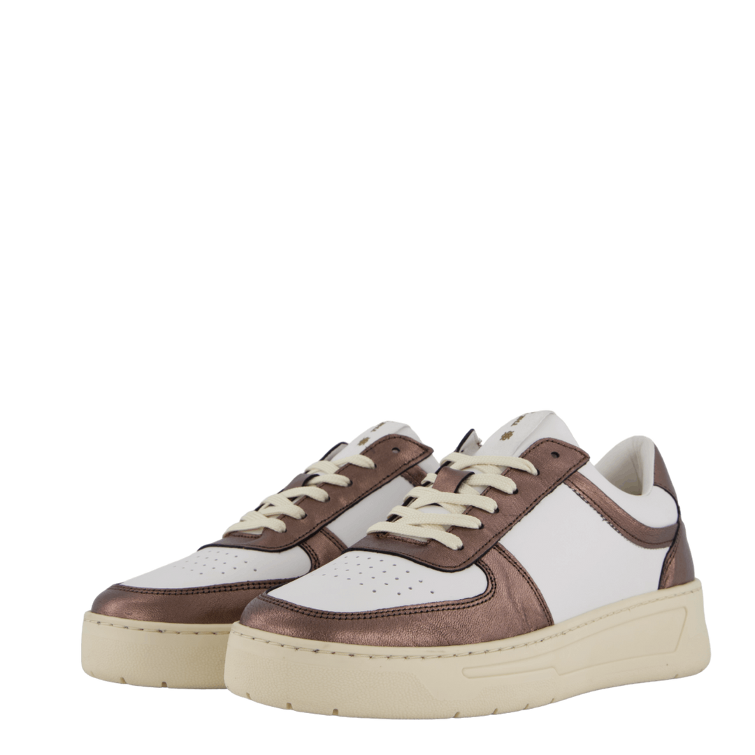 The Ella 2.0 White Leather/bronze
