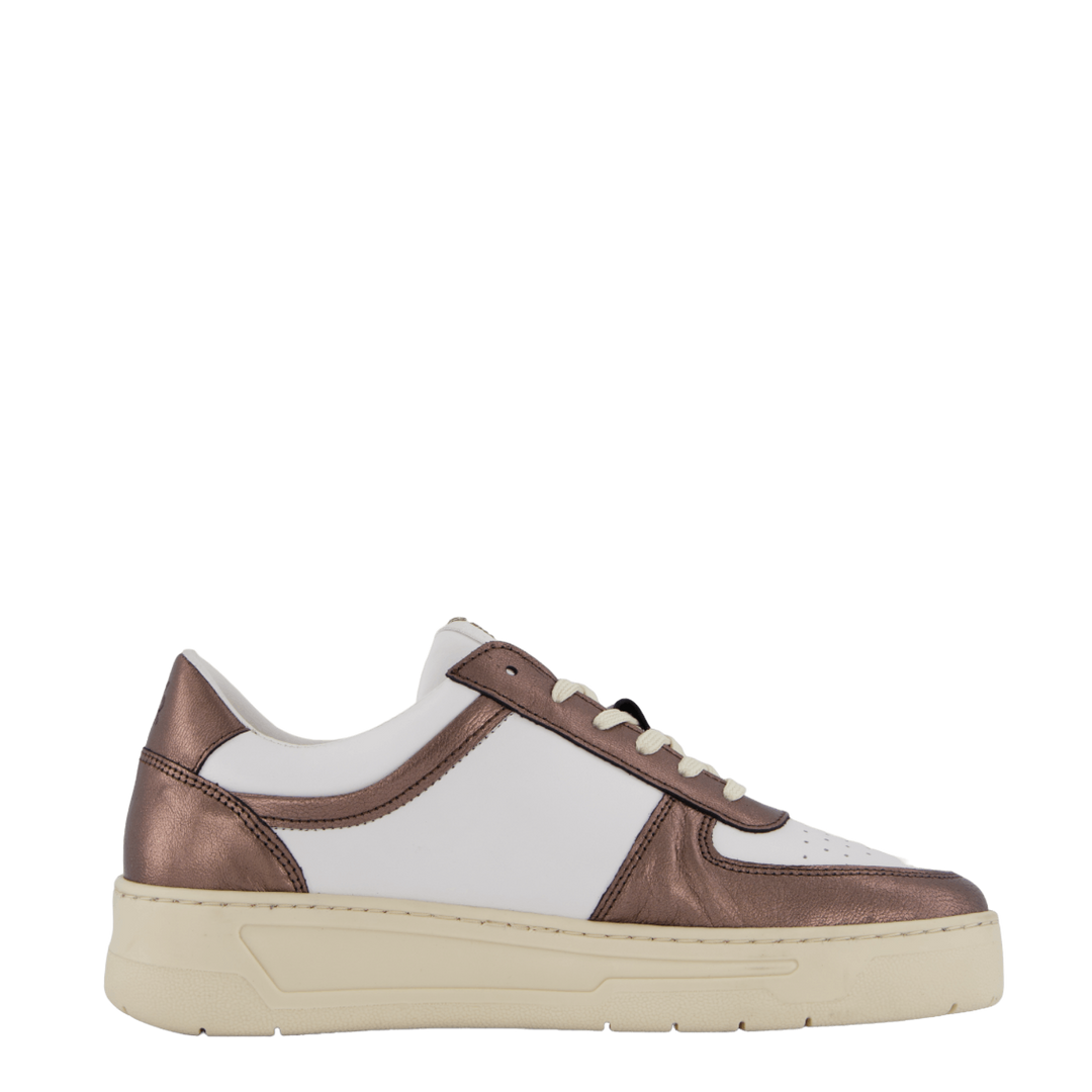 The Ella 2.0 White Leather/bronze