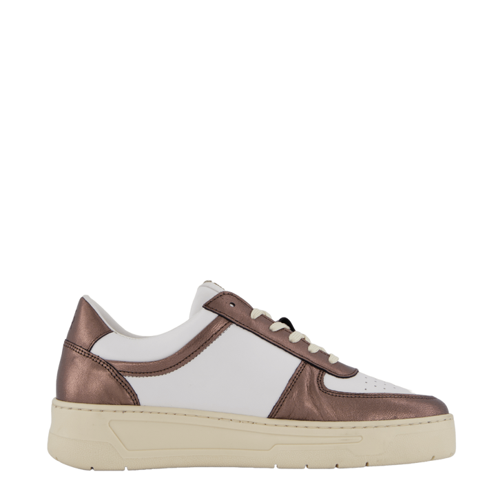 The Ella 2.0 White Leather/bronze