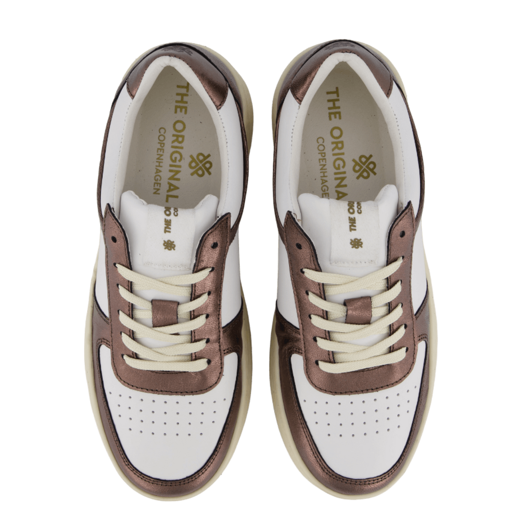 The Ella 2.0 White Leather/bronze