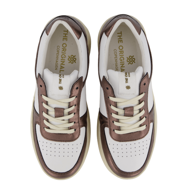 The Ella 2.0 White Leather/bronze