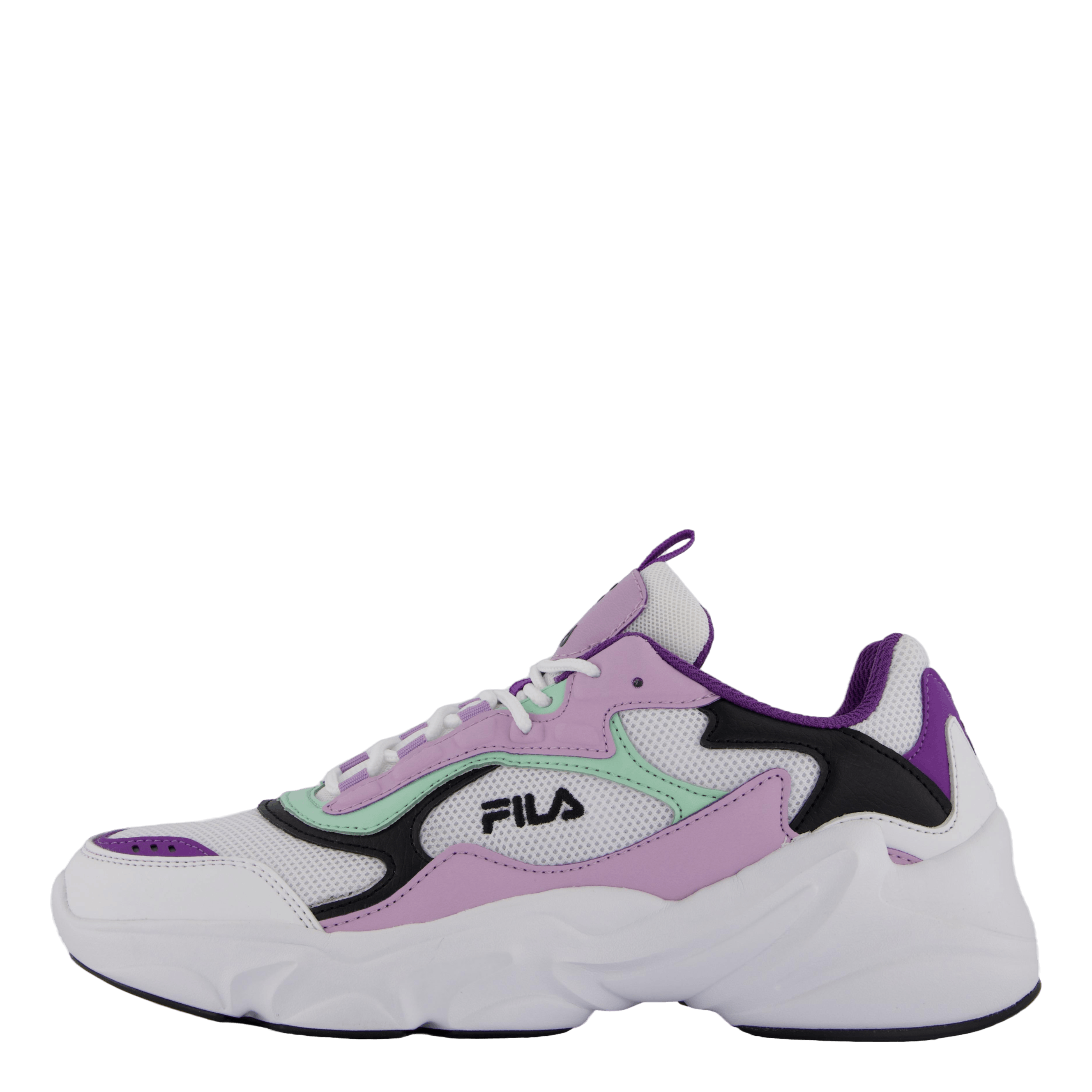 Black and purple fila shoes best sale