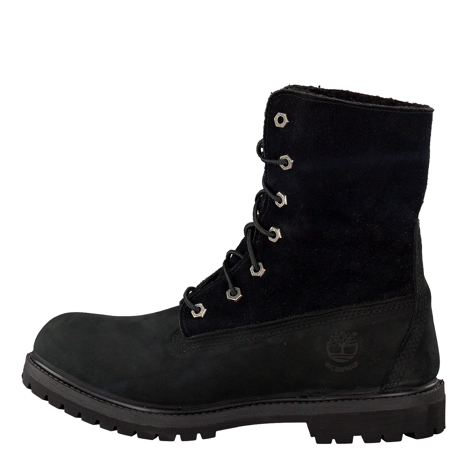 Timberland waterproof leather 2025 foldover fleece bootie