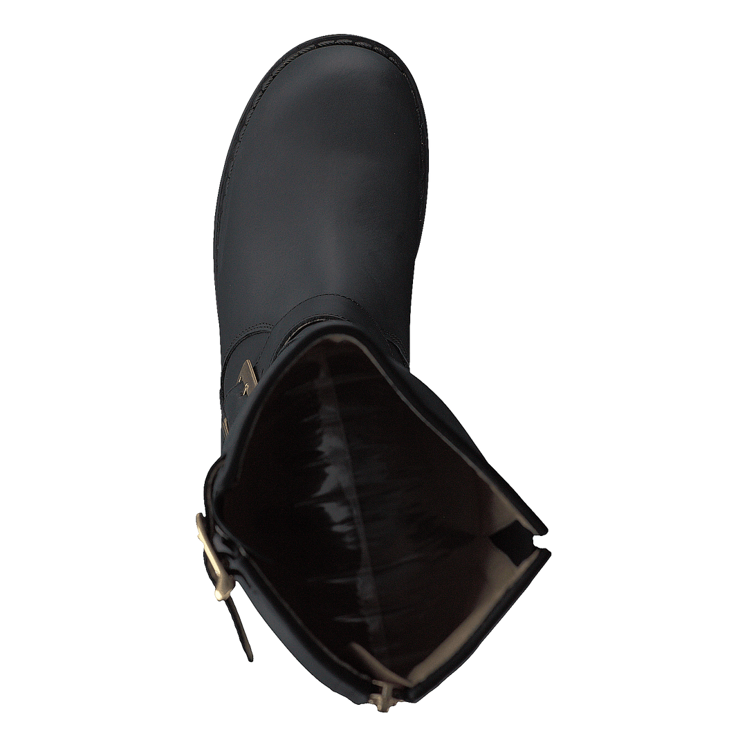 High Zip Back Black Shiny Gold