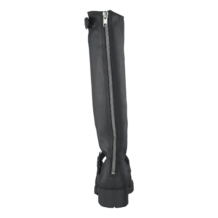 High Zip Back Black Shiny Silver - Heppo.com