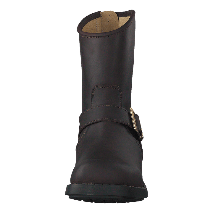 Low Boot Zip Back Brown/Shiny Gold