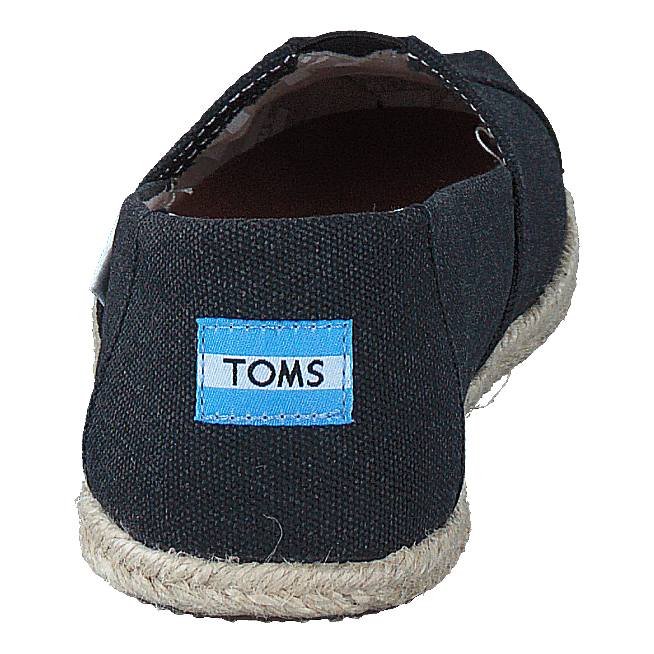 Seasonal Classics Black Washed Canvas Rope Sole