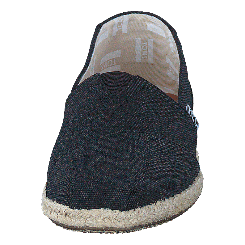 Seasonal Classics Black Washed Canvas Rope Sole
