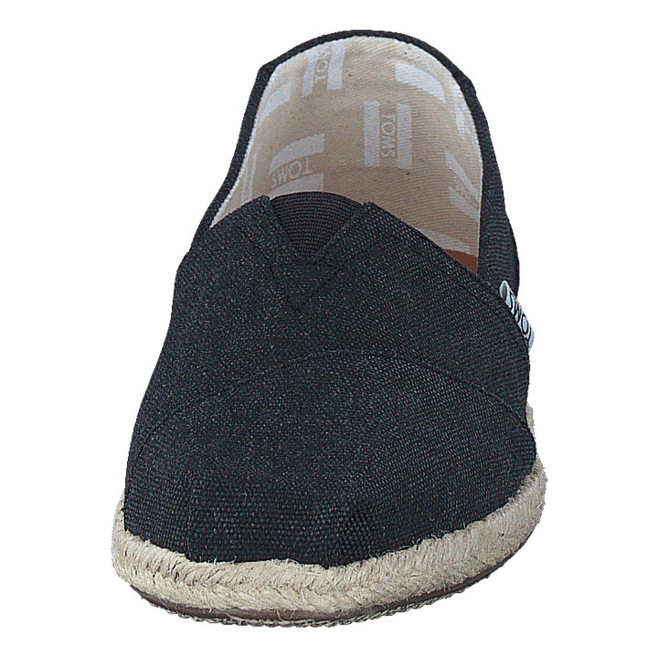 Seasonal Classics Black Washed Canvas Rope Sole