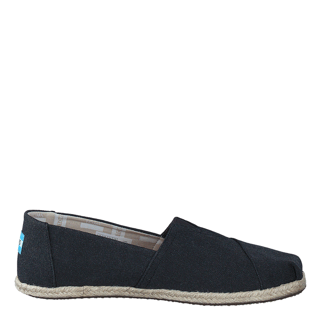 Seasonal Classics Black Washed Canvas Rope Sole