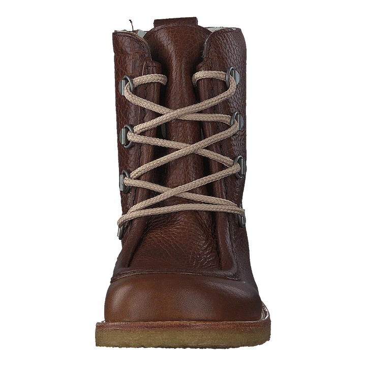 TEX-boot w. zipper and laces 2509/1589 Red-brown