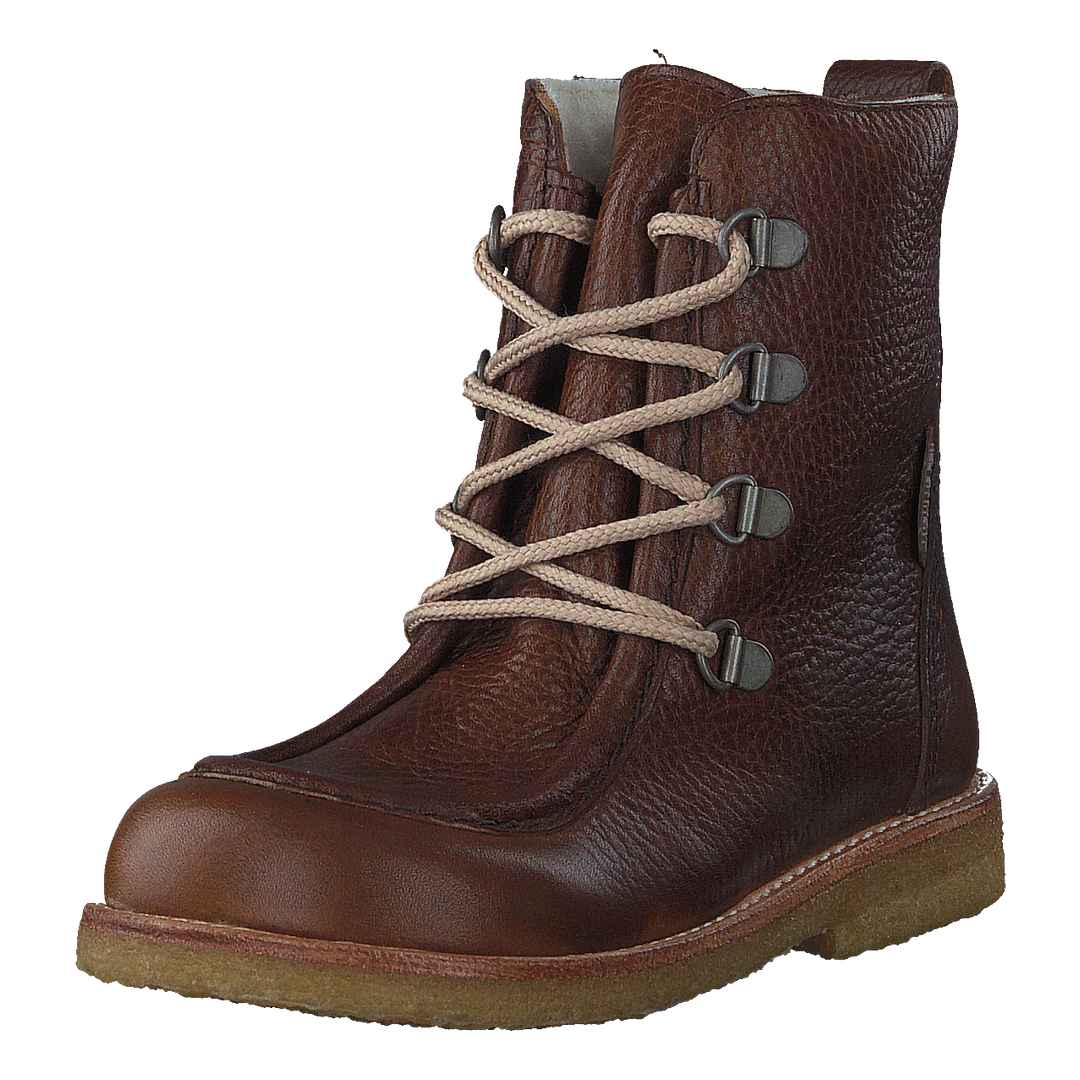 TEX-boot w. zipper and laces 2509/1589 Red-brown