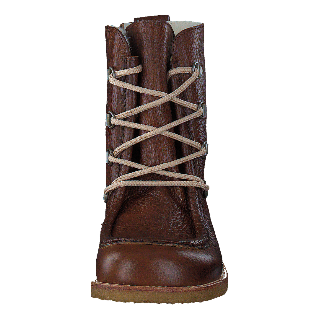 TEX-boot w. zipper and laces J 2509/1589 Red-brown