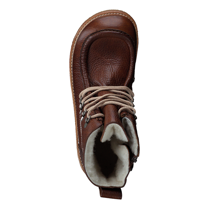 TEX-boot w. zipper and laces J 2509/1589 Red-brown