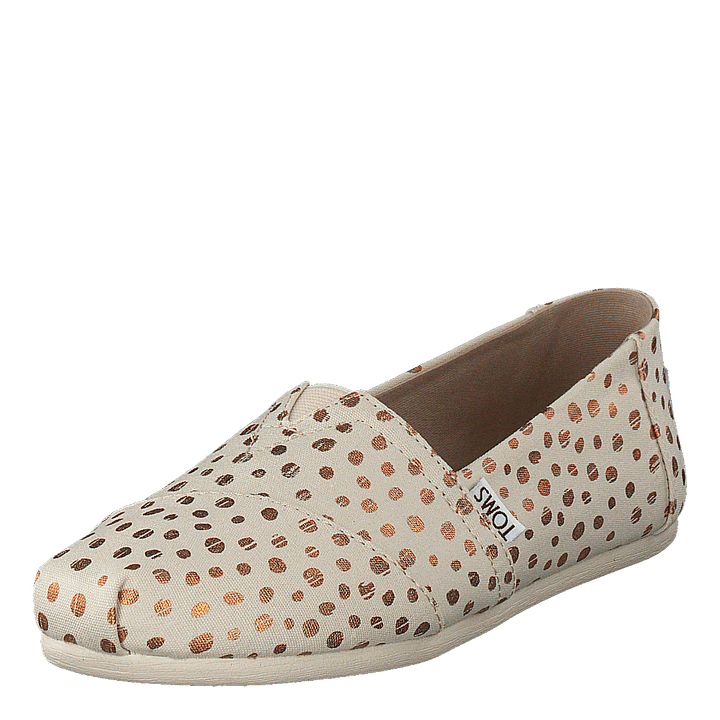 Alpargata Rose Gold/natural Canvas Dots