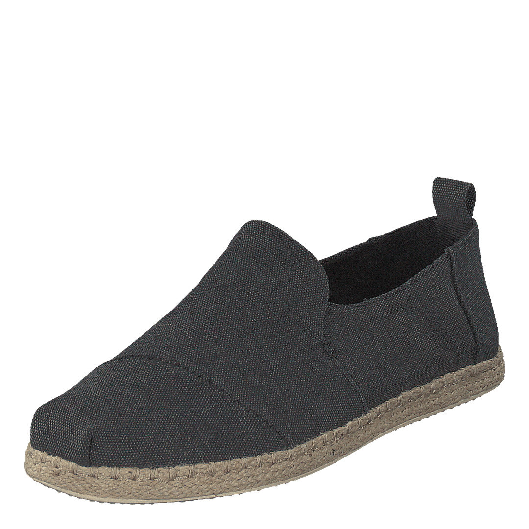 Deconstructed Alpargata Rope Black Washed Canvas/rope