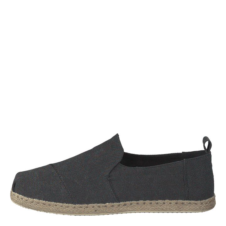 Deconstructed Alpargata Rope Black Washed Canvas/rope