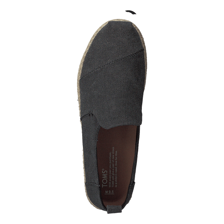 Deconstructed Alpargata Rope Black Washed Canvas/rope
