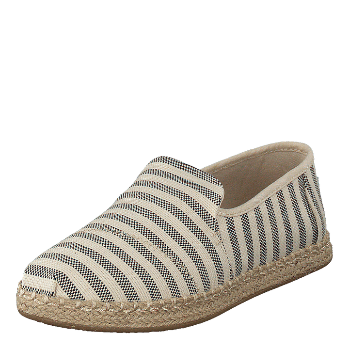 Deconstructed Alpargata Rope Black Woven Stripe