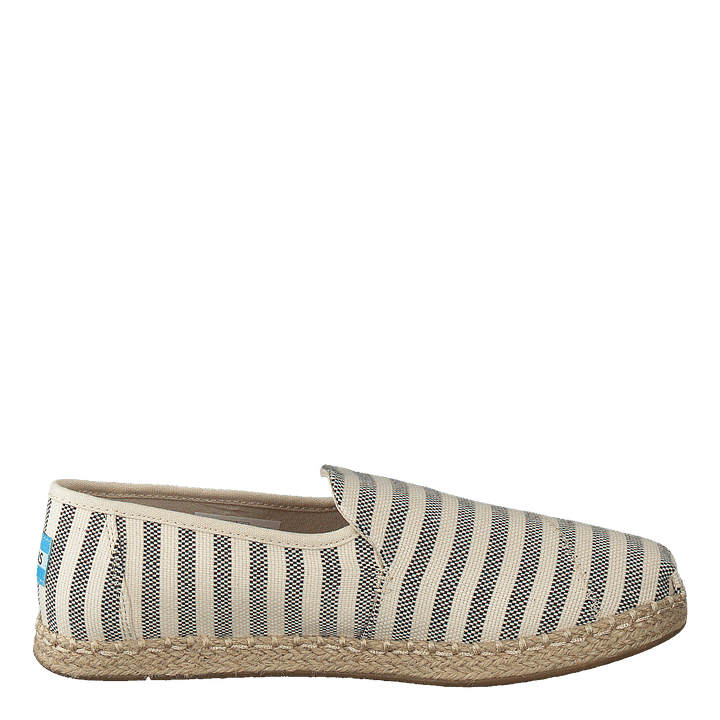 Deconstructed Alpargata Rope Black Woven Stripe