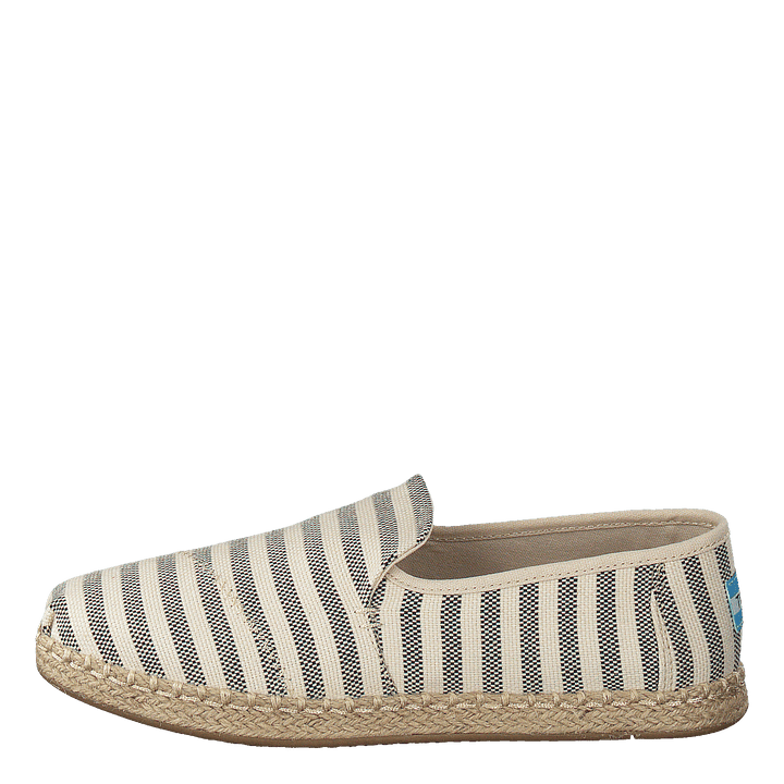 Deconstructed Alpargata Rope Black Woven Stripe