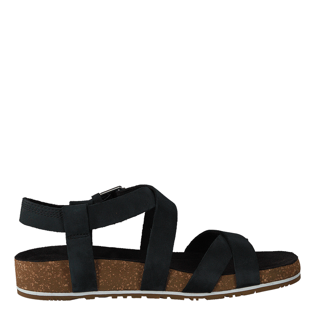 Malibu Waves Ankle Sandal Jet Black Naturebuck