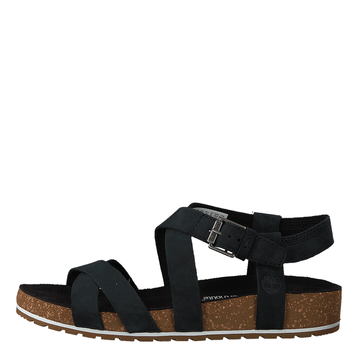 Malibu Waves Ankle Sandal Jet Black Naturebuck