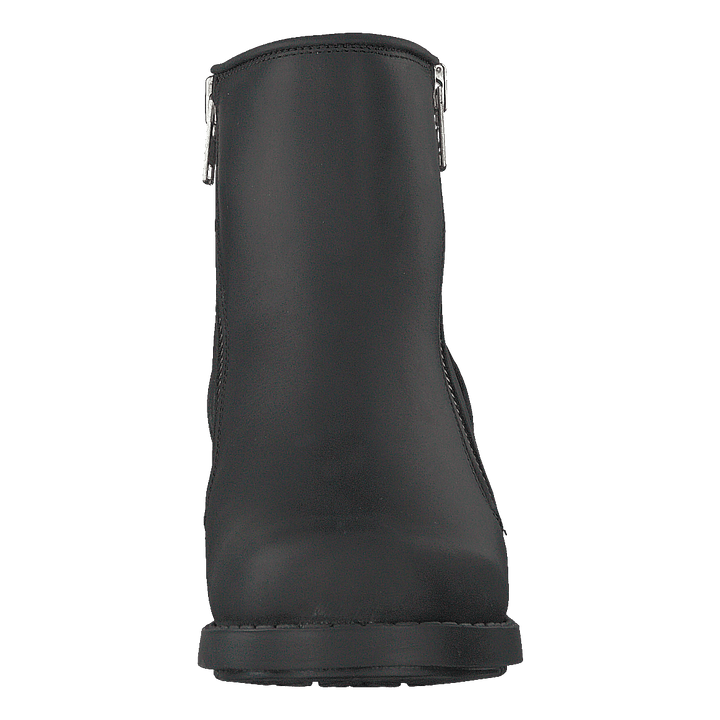 Mid Zip Boot Warm Lining Black/shiny Silver