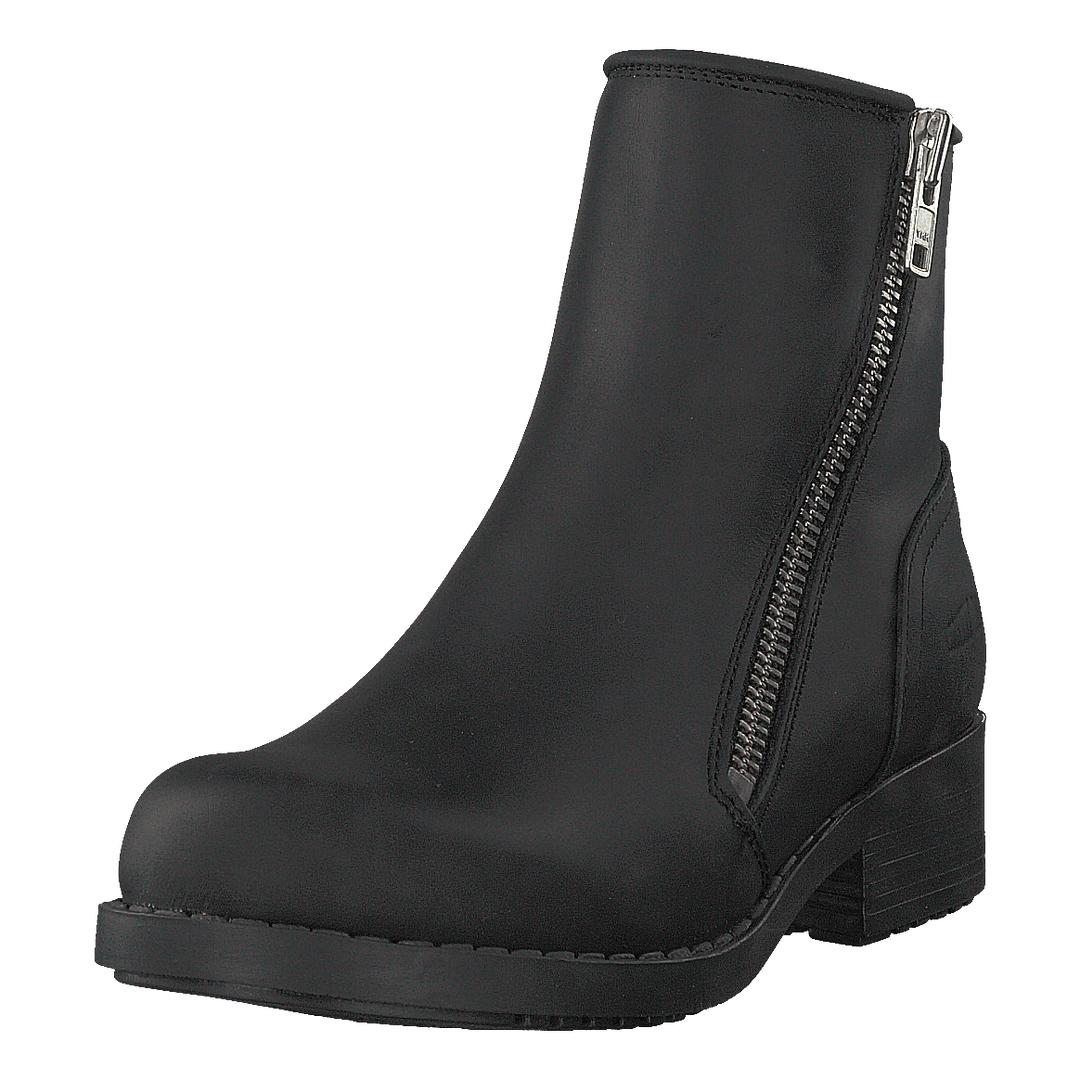 Mid Zip Boot Warm Lining Black/shiny Silver