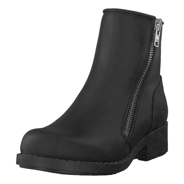 Mid Zip Boot Warm Lining Black/shiny Silver