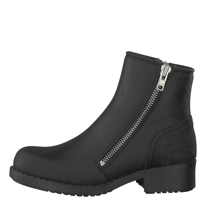 Mid Zip Boot Warm Lining Black/shiny Silver