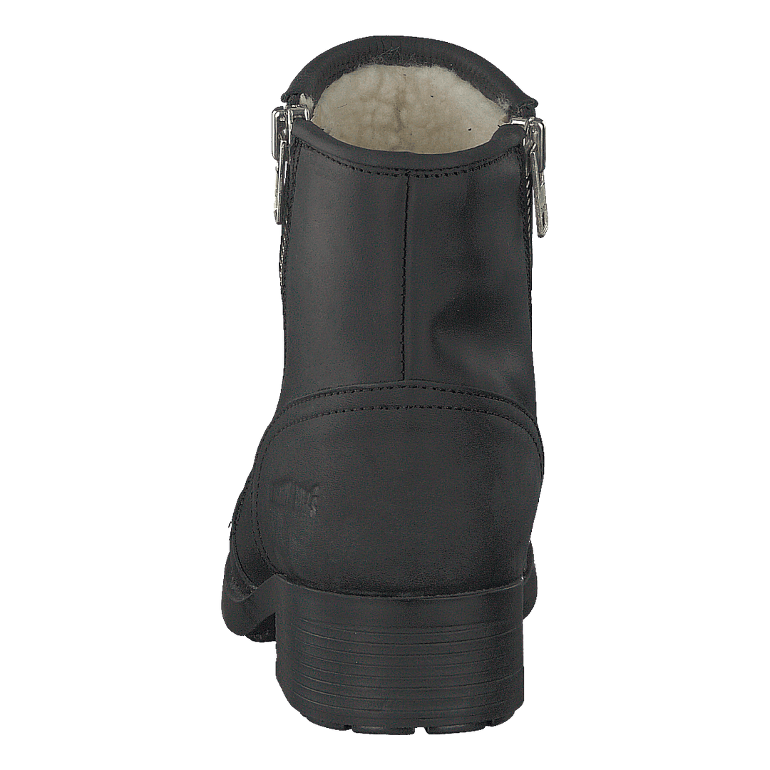 Mid Zip Boot Warm Lining Black/shiny Silver