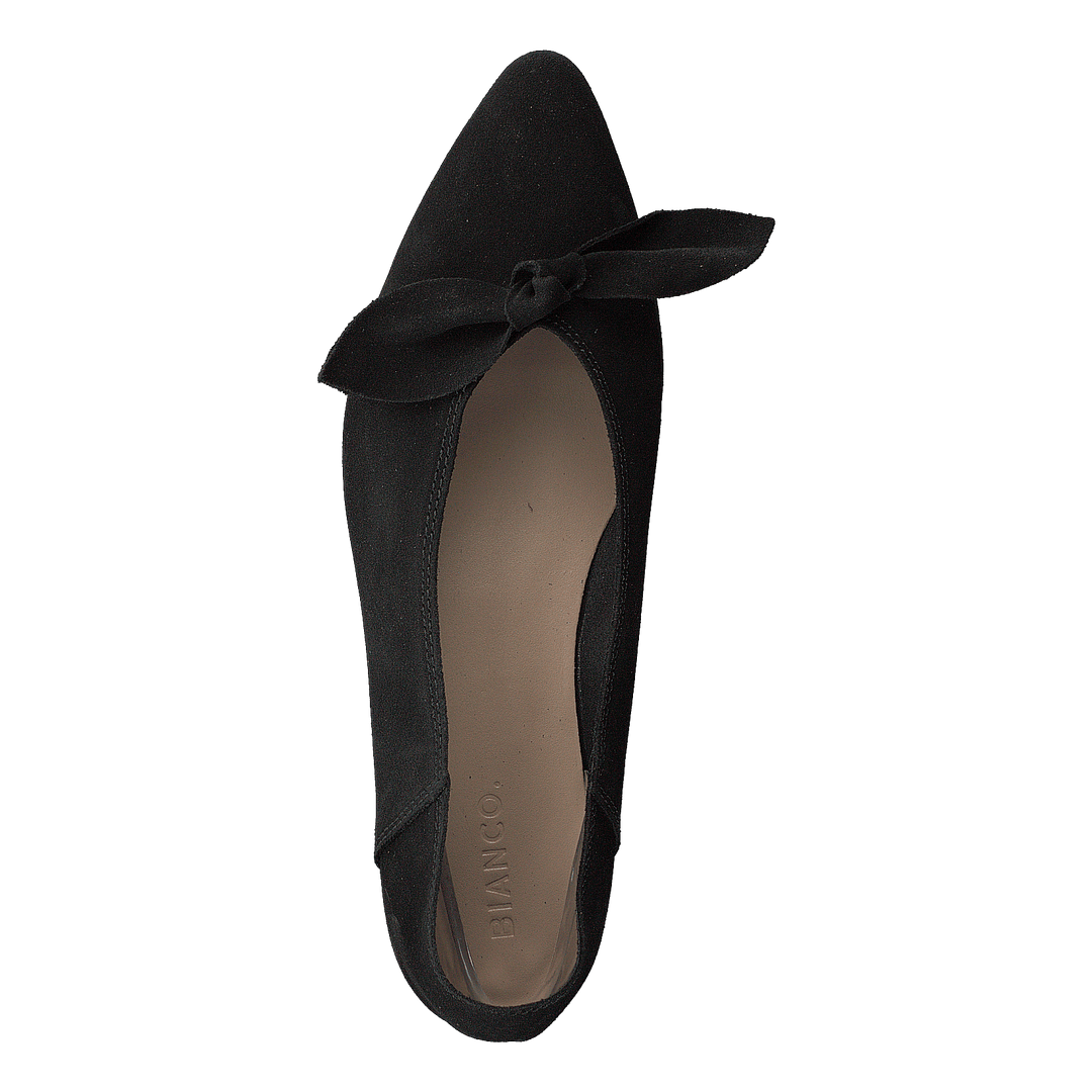 Berna Suede Bow Shoe 101 - Black 1