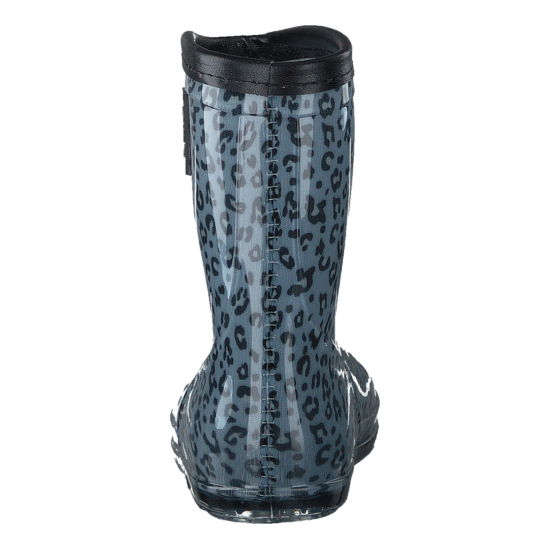 Rubber Boot Baby Leopard - Blue