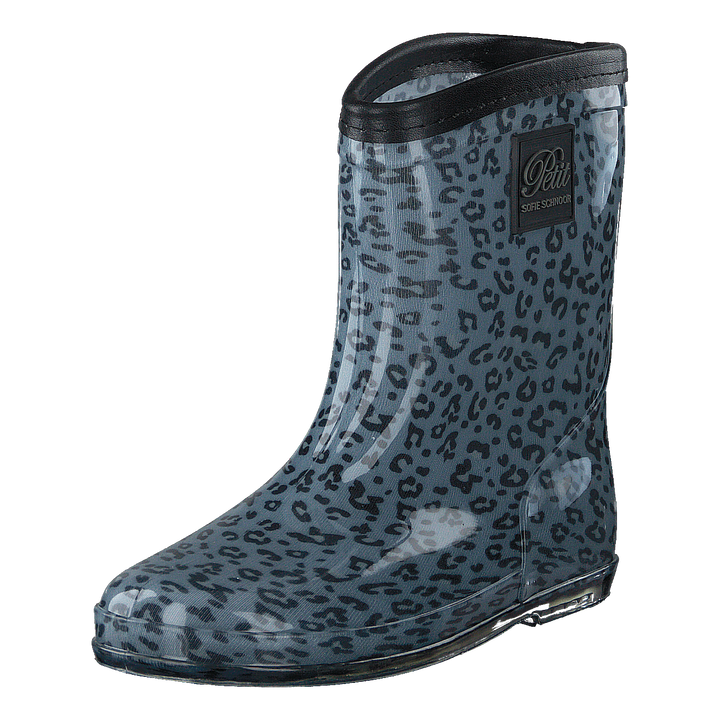Rubber Boot Baby Leopard - Blue