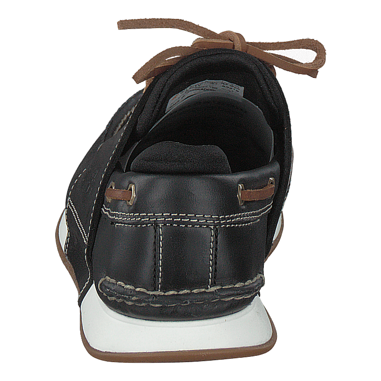 Heger's Bay 3 Eye Boat Black Full Grain
