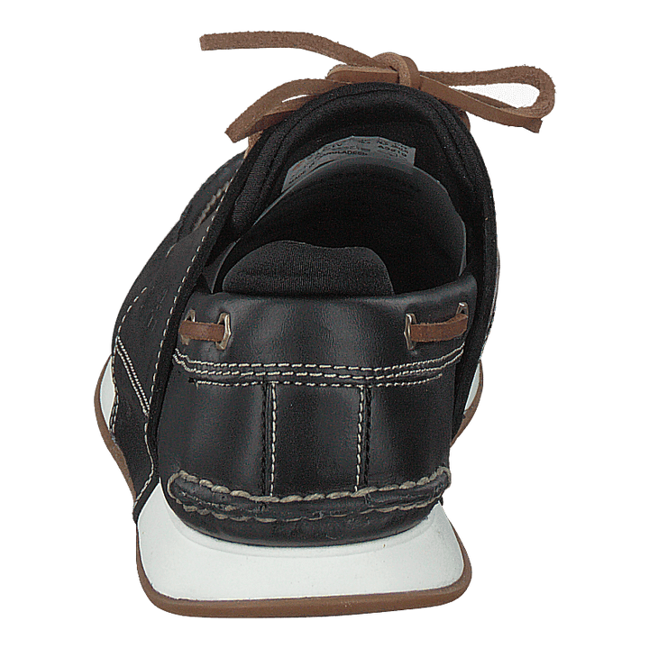 Heger's Bay 3 Eye Boat Black Full Grain