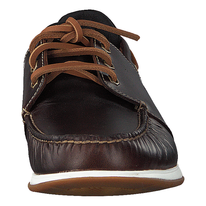 Heger's Bay 3 Eye Boat Medium Brown Full Grain
