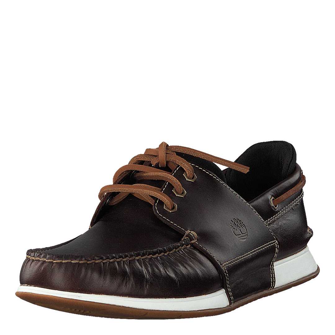 Heger's Bay 3 Eye Boat Medium Brown Full Grain