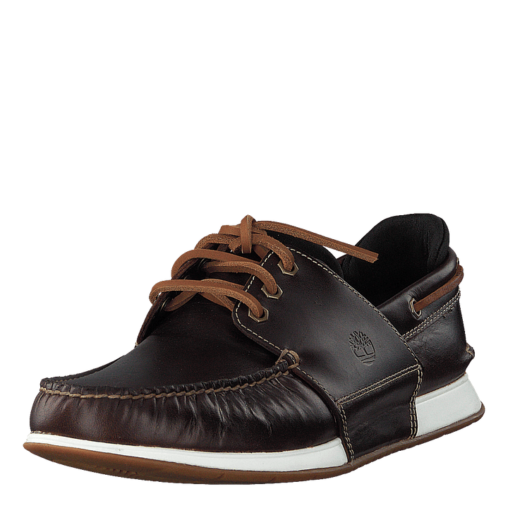 Heger's Bay 3 Eye Boat Medium Brown Full Grain