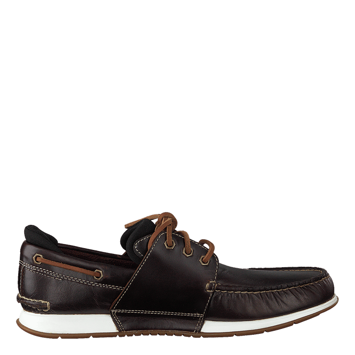 Heger's Bay 3 Eye Boat Medium Brown Full Grain