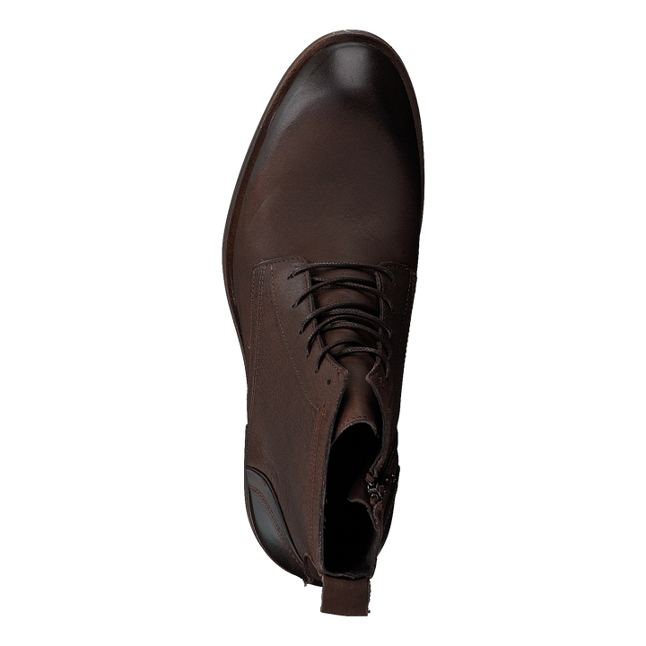 Biabyron Leather Lace Up Boot Dark Brown