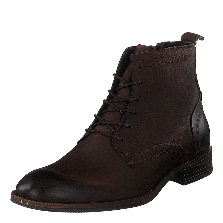 Biabyron Leather Lace Up Boot Dark Brown
