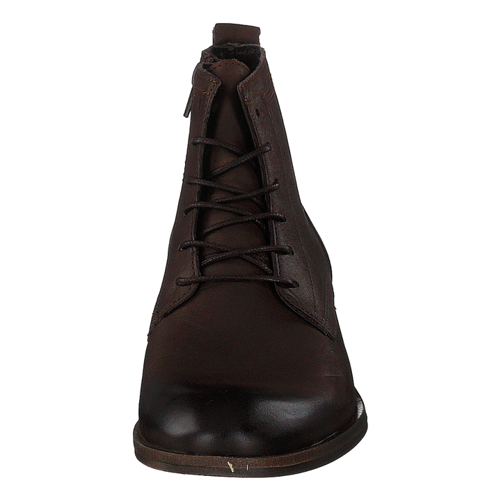 Biabyron Leather Lace Up Boot Dark Brown