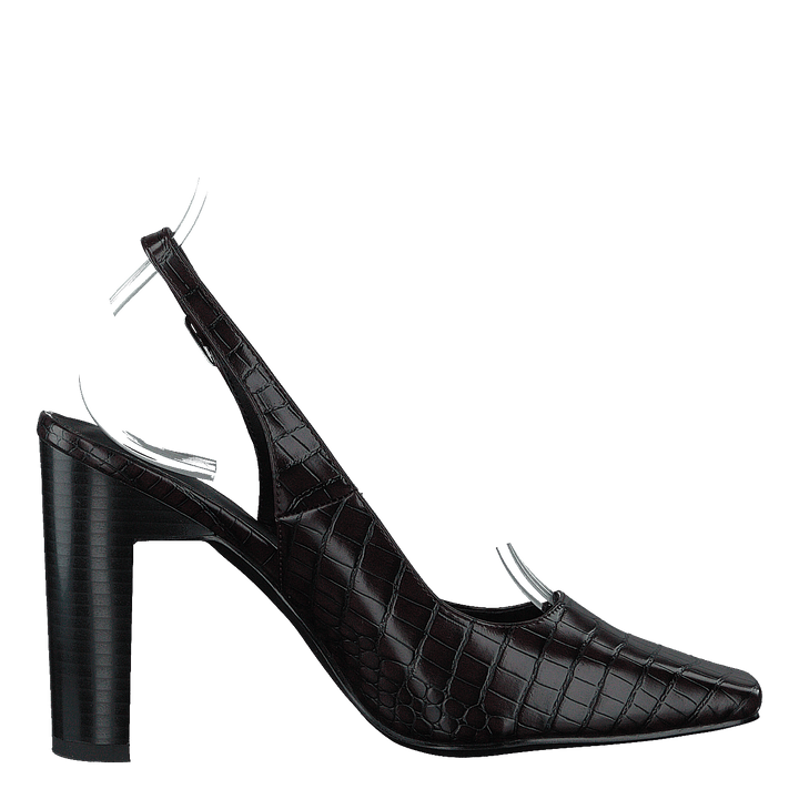 Snake Squared Pumps Brown Reptile