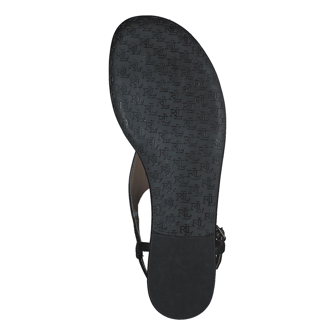 Ellington Burnished Leather Sandal Black