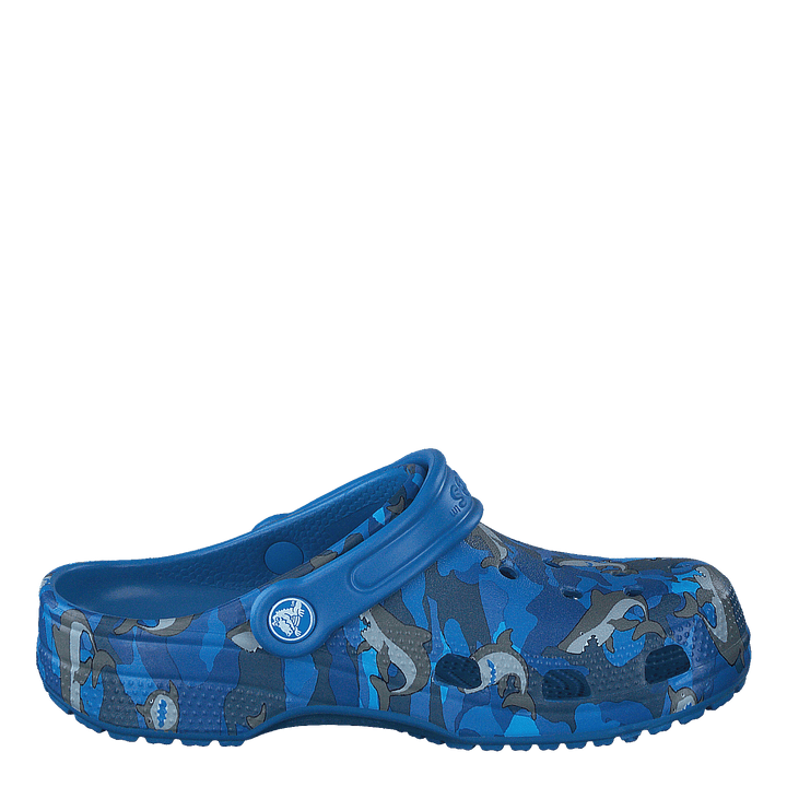Classic Shark Clog Kids Prep Blue