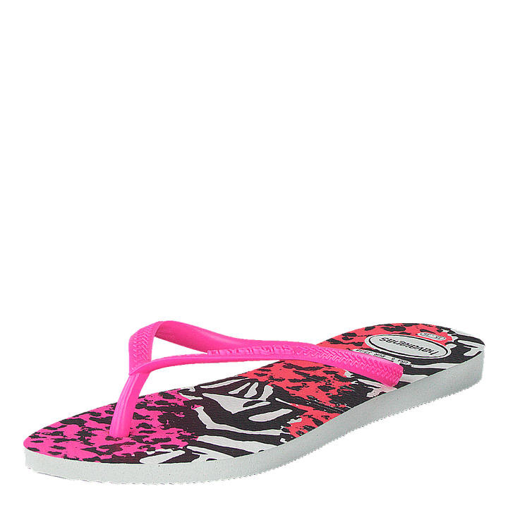 Slim Animal White/pink