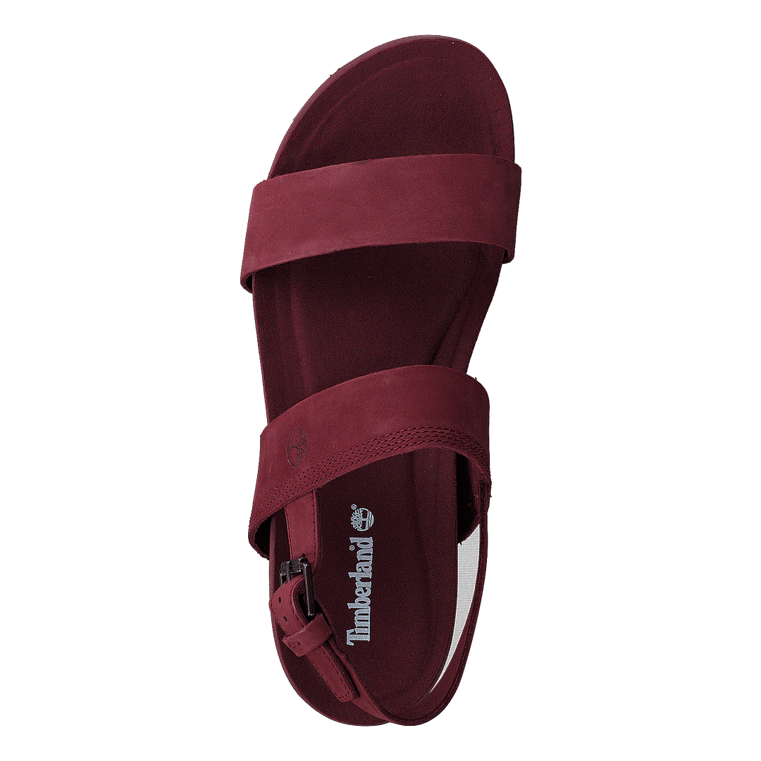 Malibu Waves 2 Band Sandal Burgundy