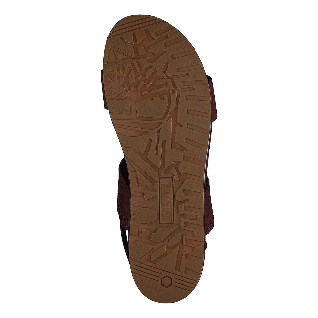 Malibu Waves 2 Band Sandal Burgundy